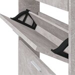 vidaXL Armoire à chaussures Gris béton 59x17x108 cm Bois d'ingénierie
