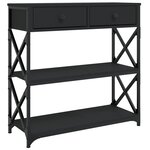 vidaXL Table console noir 75x28x75 cm bois d'ingénierie