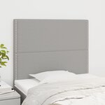vidaXL Têtes de lit 2 Pièces Gris clair 80x5x78/88 cm Tissu