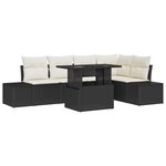 vidaXL Ensemble de Canapés de Jardin de 6 Pièces avec Coussins Noir en Poly Rattan