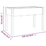 vidaXL Jardinière sur roues avec doublure gris 118x59x80 cm bois sapin