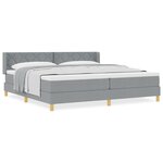 vidaXL Lit Sommier Avec Matelas Gris Clair 200x200 cm Tissu
