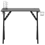 Bureau table poste de travail meuble d'ordinateur informatique étude de jeu avec pieds en forme de Y 90 x 60 x 75 cm noir 02_0023772