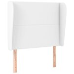 vidaXL Tête de lit avec oreilles Blanc 103x23x118/128 cm Similicuir