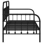 vidaXL Cadre de lit daybed Noir 90x200 cm Acier