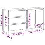 vidaXL 2-Pièces Meubles de Rangement en Chêne Noir en Bois d'Ingénierie