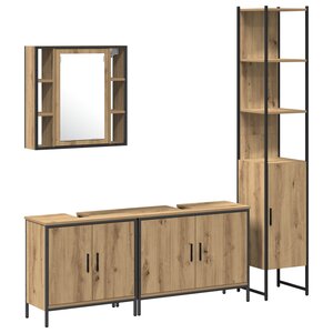 vidaXL Ensemble de meubles de salle de bain en chêne artisanal