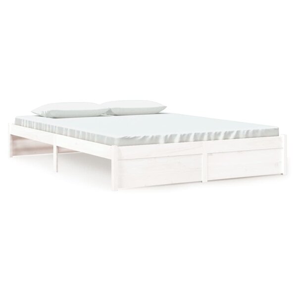 vidaXL Cadre de lit sans matelas blanc bois massif 160x200 cm