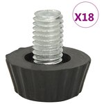 vidaXL Pieds de meubles réglables M8 18 Pièces Noir