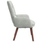 Fauteuil Relaxant VidaXL en Velours Gris Clair