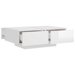 vidaXL Table basse Blanc brillant 90x60x31 cm Bois d'ingénierie