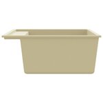 vidaXL Évier de cuisine avec trou de trop-plein Beige Granit