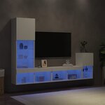 vidaXL Unités murales TV avec LED 4 Pièces blanc bois d'ingénierie