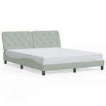 vidaXL Cadre de lit avec LED sans matelas gris clair 160x200cm velours