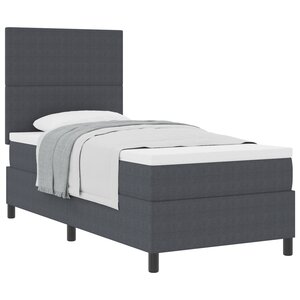 vidaXL Lit à ressorts avec matelas gris foncé simple en velours côtelé