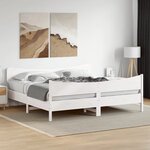 vidaXL Cadre de lit sans matelas blanc 200x200 cm bois massif de pin