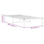 vidaXL Cadre de lit métal noir 90x200 cm