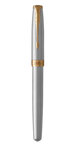 PARKER Sonnet Stylo roller  acier inoxydable  Recharge noire pointe fine  Coffret cadeau