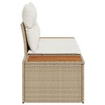 vidaXL Canapé de jardin 2 places avec coussins Beige Rotin Poly