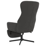 vidaXL Chaise de relaxation avec repose-pied Gris foncé Velours