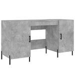 Bureau table poste de travail meuble d'ordinateur informatique étude 140 x 50 x 75 cm bois d'ingénierie gris 02_0023838