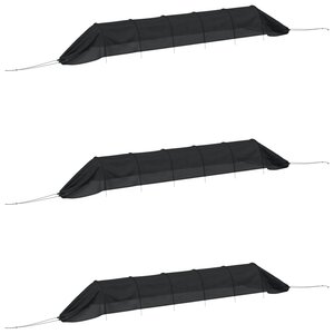 vidaXL Tunnels en filet 3 Pièces noir acier et polyéthylène