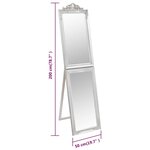vidaXL Miroir sur pied Argenté 50x200 cm