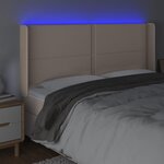 vidaXL Tête de lit à LED Cappuccino 183x16x118/128 cm Similicuir