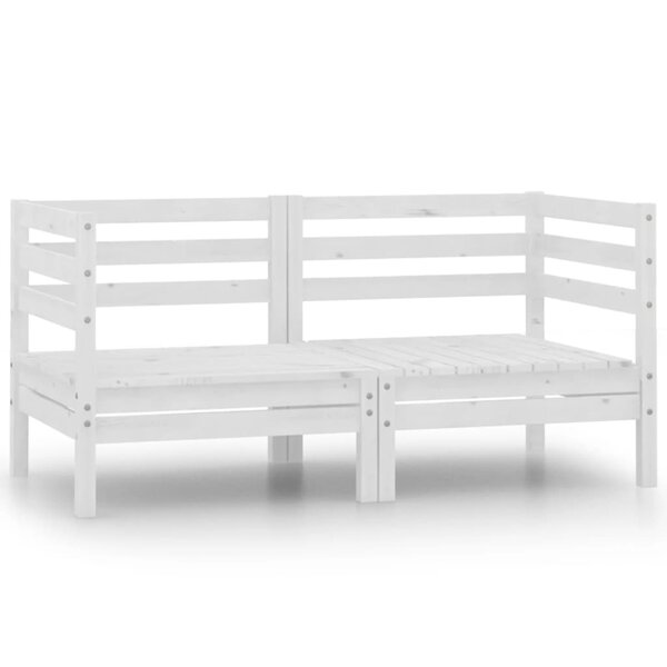 vidaXL Canapés d'angle de jardin 2 Pièces blanc bois de pin massif