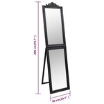 vidaXL Miroir sur pied Noir 50x200 cm