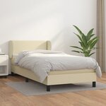 vidaXL Sommier à lattes de lit avec matelas Crème 100x200cm Similicuir
