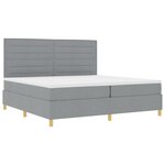 vidaXL Lit à ressorts avec matelas gris clair 200x200 cm en tissu