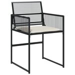 vidaXL Ensemble de salle à manger de jardin 5 pièces avec coussins en rattan noir