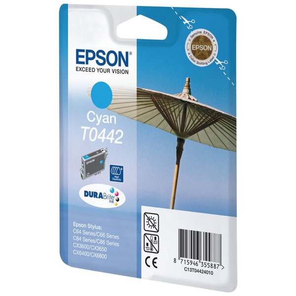 T0442 parasol" cartouche d'encre originale durabrite ultra (c13t04424010) - cyan"