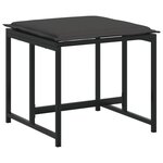 vidaXL Ensemble à manger de jardin avec coussins 9 Pièces noir textilène