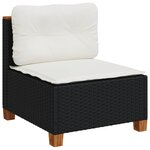 vidaXL Salon de jardin 8 Pièces avec coussins noir résine tressée