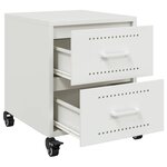 vidaXL Table de chevet blanc 36x39x43 5 cm acier
