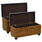 vidaXL Ensemble de banc lot de 2 Jacinthe d'eau Marron