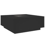 vidaXL Table basse avec LED infini noir 100x100x40 cm