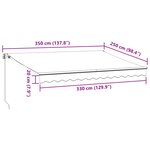 vidaXL Auvent manuel rétractable avec LED anthracite blanc 350x250 cm