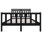 vidaXL Cadre de lit sans matelas noir bois massif 140x190 cm