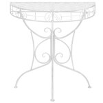 vidaXL Table d'appoint Vintage Demi-ronde Métal 72x36x74 cm Argenté