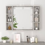 vidaXL Armoire à miroir avec LED Gris béton 76x15x55 cm