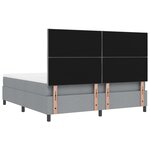 vidaXL Lit à ressorts gris clair avec matelas et banc 180x200 cm Tissu