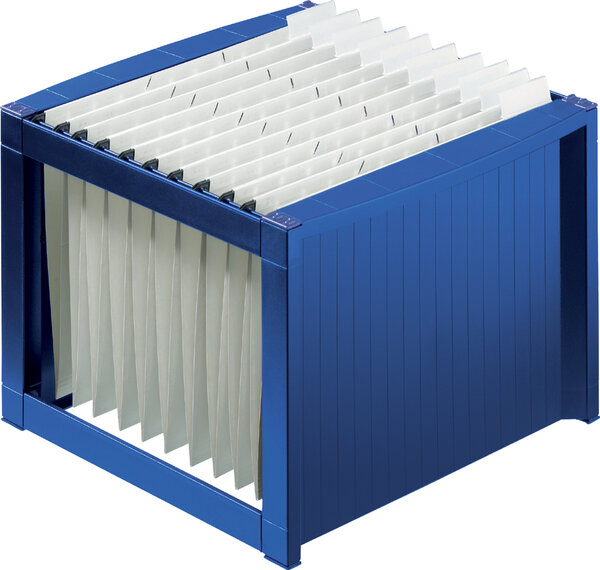 Bac pour dossiers suspendus (40 dossiers), bleu