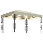 vidaXL Tonnelle avec guirlande lumineuse à LED 3x4 m Crème