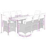 vidaXL Ensemble de bistro de jardin 9 Pièces coussins gris poly rotin
