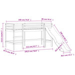 vidaXL Lit mezzanine enfants avec tour blanc/noir 90x190 cm pin massif