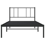 vidaXL Cadre de lit métal sans matelas avec tête de lit noir 80x200 cm