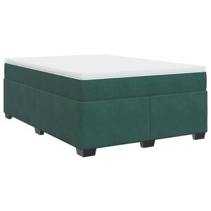 vidaXL Sommier à lattes de lit et matelas Vert foncé 140x200cm Velours